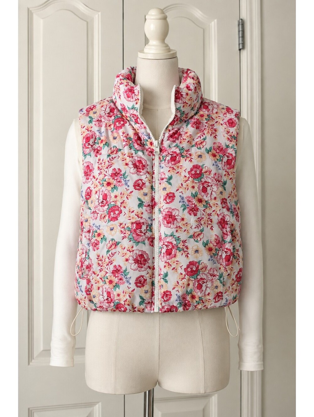 Simply Southern Floral Puffy Vest 00189 XL
